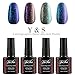 YaoShun Holographic Glitter Gel Nails Polish UV LED Chameleon Colors Changes Nail Polish 4pcs 10ml-001