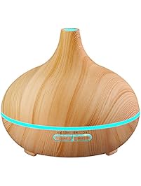 VicTsing 300ml Cool Mist Humidifier Ultrasonic Aroma Essential Oil Diffuser for Office Home Bedroom Living Room Study Yoga Spa - Wood Grain