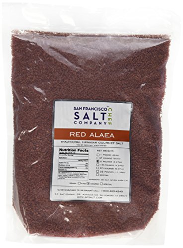 Red Alaea Hawaiian Sea Salt - 5 lb. Bag Coarse Grain by San Francisco Salt Company