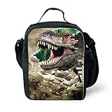 KIds Insulated Reusable Lunch Bags For Food Children 3D Dinosaur Lunch Box Warmer With Shoulder Adjustable Strap