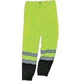 Ergodyne 8910BK Supplemental Class E Black Bottom Mesh Pants, Lime