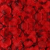 BESKIT 3000 Pieces Dark Red Silk Rose Petals Artificial Flower Petals for Valentine Day Wedding Flower Decoration