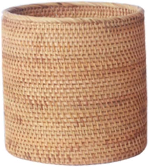 IENPAJNEPQN Rattan Trash Can Storage Bin Storage Basket Cylinder Desktop Storage Waste Bins Indoor Dustbins (Size : 3L)