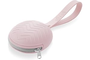 Ali+Oli Silicone Pacifier Holder Case (Pink) BPA-Free Newborn Pacifier Holder, Travel Baby Pacifiers Silicone Pouch, Silicone Pacifier Storage Case, 3 by 1.6 Inches