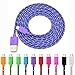 Micro USB Cable, Eversame 10-Pack 6Ft 2M Nylon Braided USB 2.0 A Male to Micro B Data Sync & Charger Cord-Black White Pink Hot Pink Green Dark Green Orange Blue Red