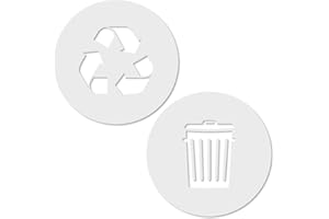 Vinyl Friend Recycle and Trash Sticker Logo Style Symbol to Organize Trash cans or Garbage containers and Bins - Contour Cut Decal Sticker (White Matte, Small)