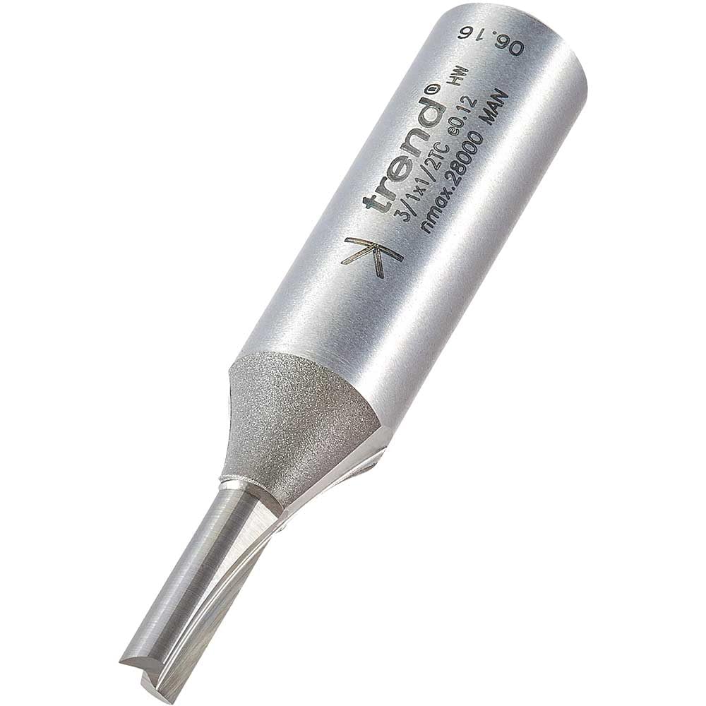 Trend Professional Straight Two Flute Router Cutter, 1/2 Inch Shank, 5mm Cut Diameter, Diameters from 2.0mm to 12.7mm, Tungsten Carbide Tipped, 3/1X1/2TC