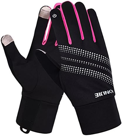 Running Gloves Touch Screen And Reflective Design,Lightweight Warm Gloves For Gym,Running Or Other Sports,Best Windproof Pink M