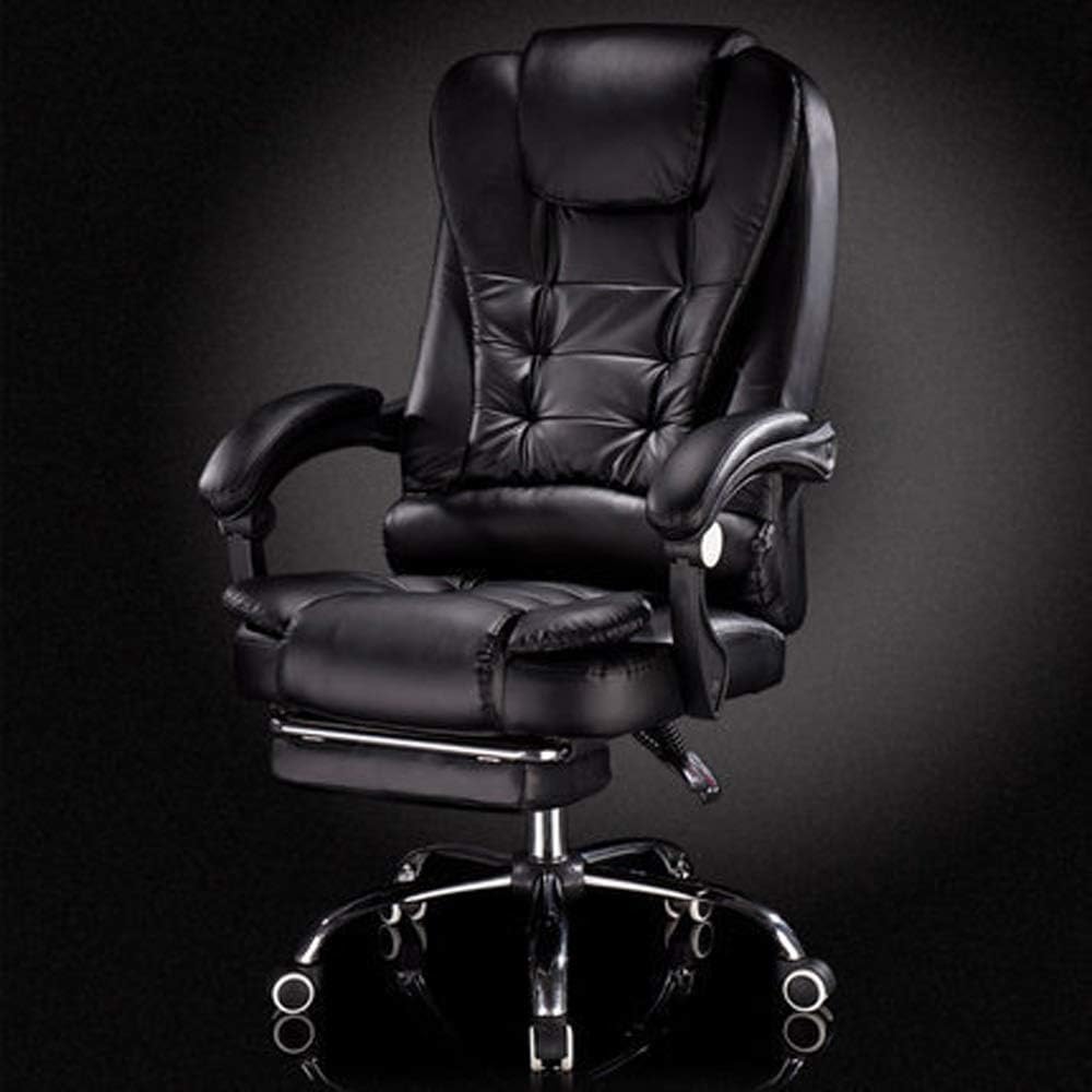 Lxwi Boss Chair Reclining Leather Leisure Office Chair Massage Footrest Swivel Chair Executive Chair Computer Chair Home Multi-color Optional (Color : A1, Size : B)