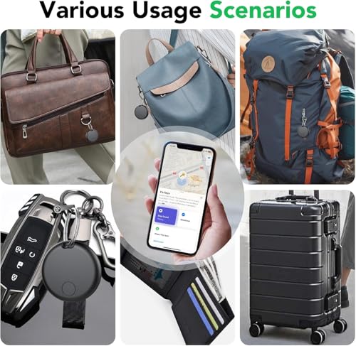 Smart Tracker Tags 4 Pezzi, Funziona con Apple Dov'è (Solo iOS), Localizzatore Bluetooth Trova Oggetti 365 Giorni, Batteria Sostituibile, Impermeabile IP67, Chiavi/Portafoglio/Bagagli/Valigie
