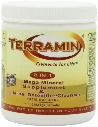 Ion Charged Terramin Mega-Mineral Supplement & Internal Detoxifier/Cleanser, 1-Pound Powder Jar by Ion Charged Minerals