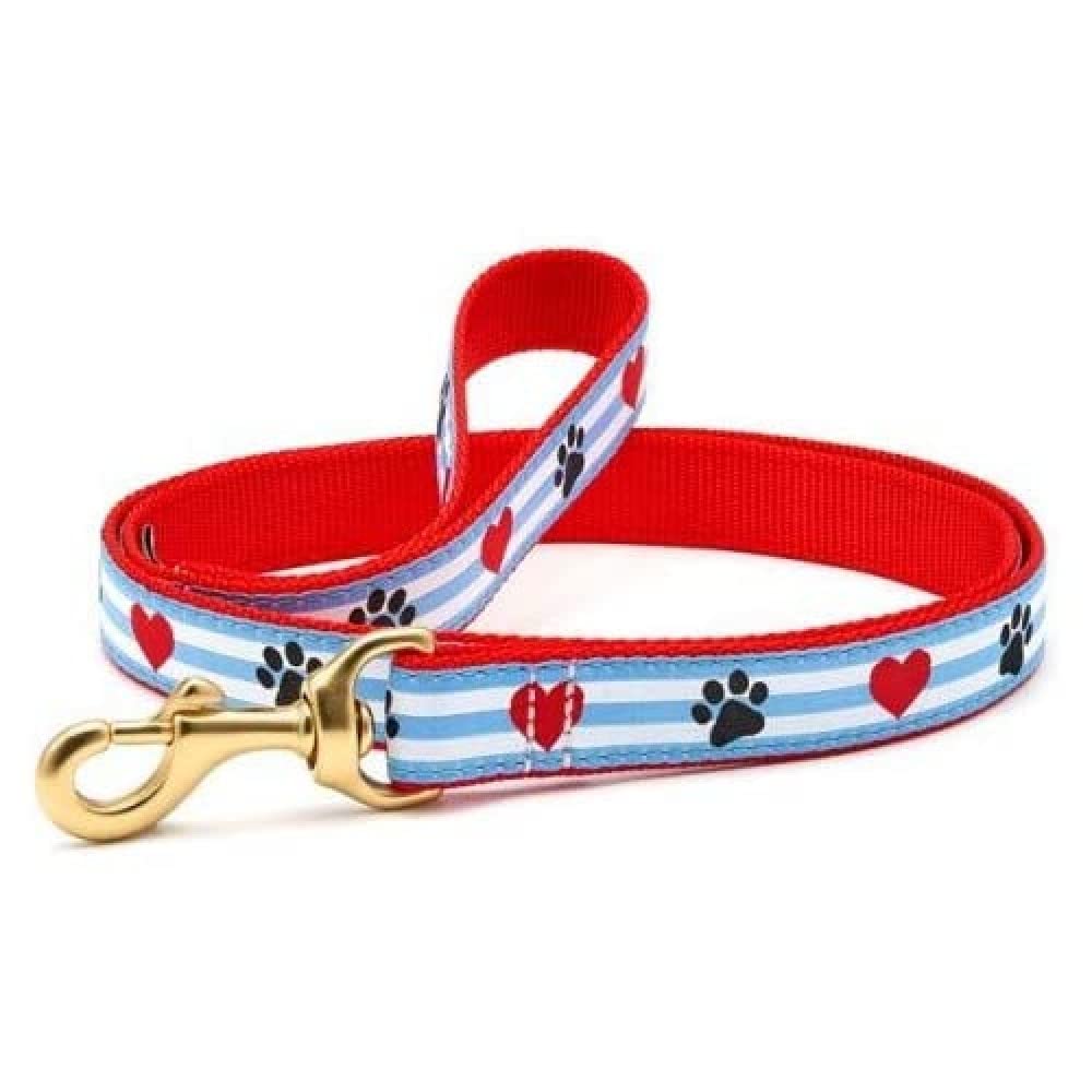 Up Country Pps-L-N Pawprint Stripe Dog Lead Narrow (5/8 Inches)