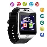 DZ09 Bluetooth Smart Watch Touch Screen with Camera and SIM Card TF/SD Card Slot Pedometer Activity Tracker for iphone android phones Samsung HUAWEI PK GT08 A1 (Silver)