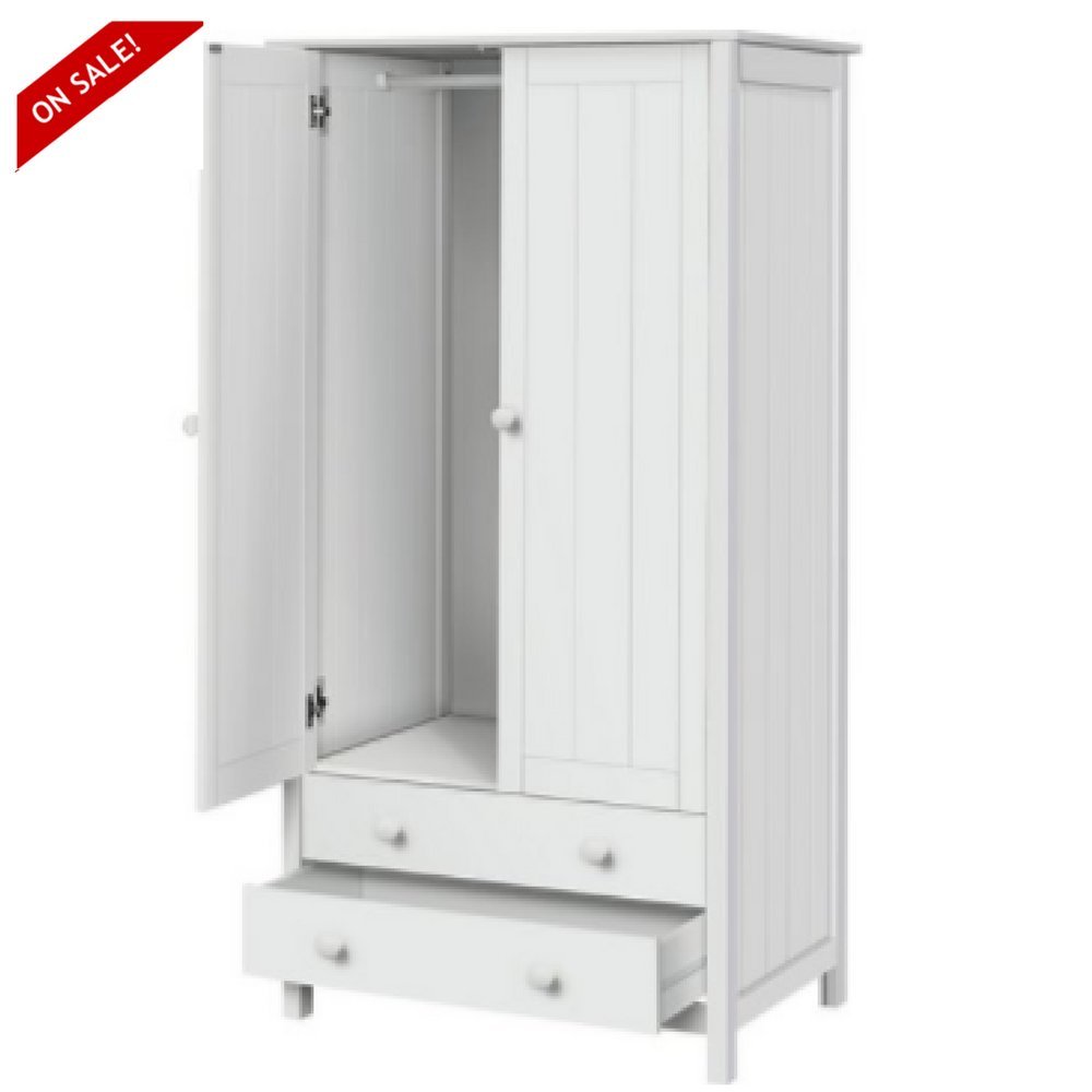 Kids Storage Wardrobe Organiser White Bedroom Doors Drawer Large