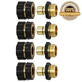 Twinkle Star 3/4 Inch Garden Hose Fitting Quick Connector Male and Female Set, 4 Set