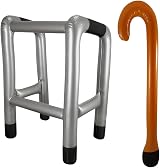 B&S Trendz Inflatable Zimmer Frame and Walking Stick Set view 1