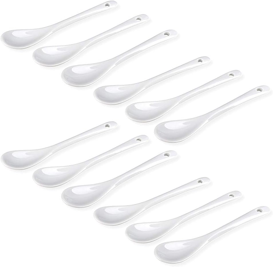 8 Cucchiaini Per Uova In Ceramica Bianca | Per Caffè, Dessert E Uova Alla Coque | Set Posate