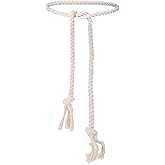 WLLHYF Tassel Braided Waist Belt Simple Cotton Long Waist Rope Tie Belt Rope Chain for Women Girl Dress Pants Skirt
