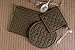 VHC Tea Cabin Plaid Pot Holder Cotton Quilted Lined Hot Pad Trivet 3-Piece Set Green