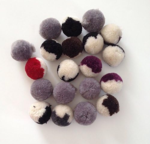20 pcs Polyester Round Pom Poms Pompoms Balls Purpose Ball Craft Making and Hobby Supplies Scrapbooking Crafts Black Red White 30mm