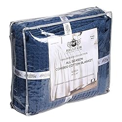 HILLFAIR 100% Combed Cotton Blanket– Twin Size
