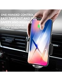Cargador inalámbrico de coche soporte automático de inducción teléfono móvil soporte de ventilación salpicadero parabrisas soporte compatible para iPhone XS Max XR X 8 8 Plus, Samsung Galaxy S9 S9+,S8 S8+, Note 8 Qi teléfonos habilitados