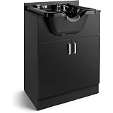 Artist hand Shampoo Backwash Sink Station Shampoo Station (Black) | with Shampoo Bowl, Backwash, Spa Salon Beauty Equipment, Used with Barber Chair and Shampoo Chair