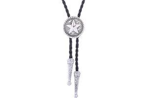 Doitby Cowboy Bolo Tie for Men, Vintage Cow Skull Bolo Tie Necklace Native American Necktie for Men Women