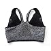 Senchanting Zip Front Racerback Padded Wirefree Push up Impact Yoga Sports Bra (Grey,L)