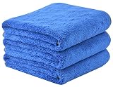 KinHwa Microfiber Car Drying Towels Super Absorbent Large Car Wash Towels Scratch Free Car Cleaning Towels Ultra Soft Auto Detailing Towels 380gsm 16Inch x 24Inch 3 Pack Blue