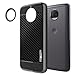 Moto G5S Plus Case, Moto G5S+ Case with [Tempered Glass Screen Protector], NageBee [Frost Clear] [Carbon Fiber] Premium Slim Protective Rubber Case For Motorola G5S+ / G5S Plus XT1806 (Black)