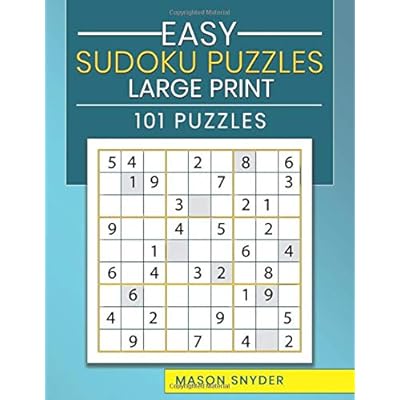 Buy Easy Sudoku Puzzles Large Print 101 Puzzles One Puzzle Per Page Large Print Sudoku Paperback Large Print February 14 2020 Online In Turkey B084q8z75z