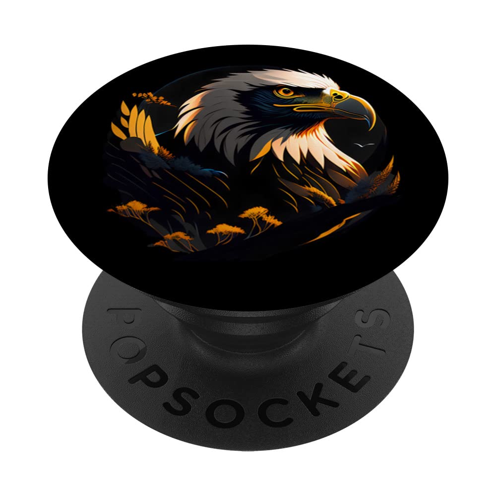 Grunge Perched Eagle Animal Lover Vintage Eagle Gift PopSockets Swappable PopGrip
