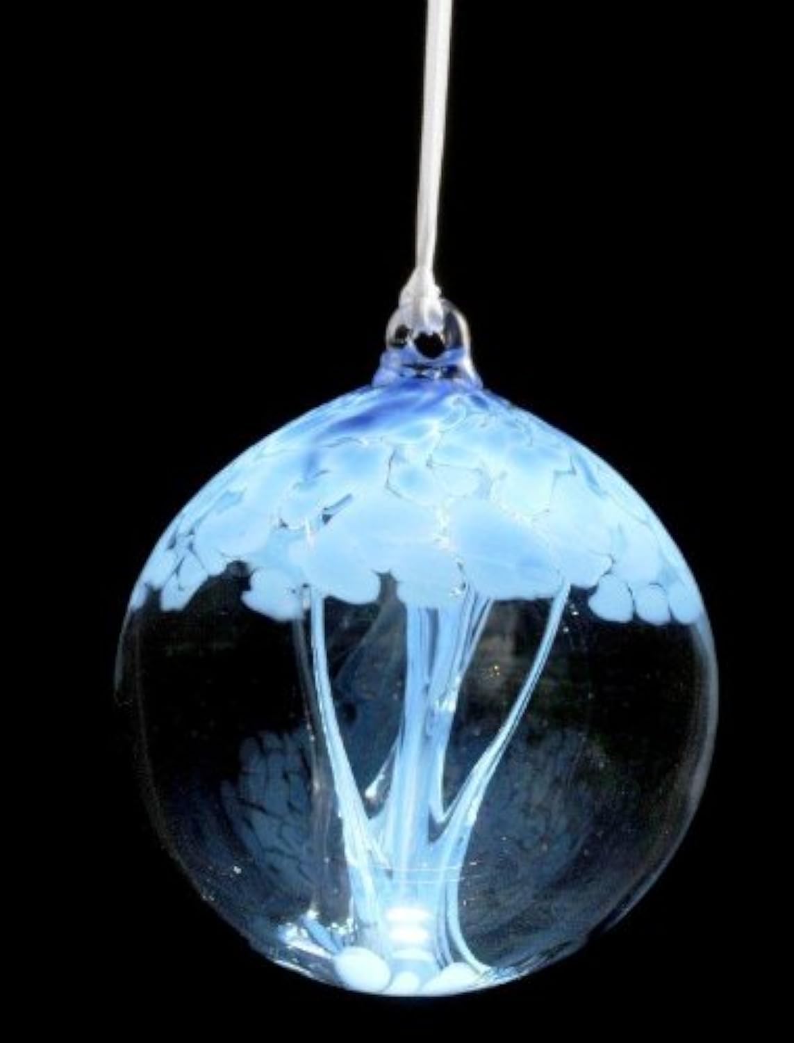 D&J Glassware New Baby Tree of Life Hanging Glass Ball (Blue)