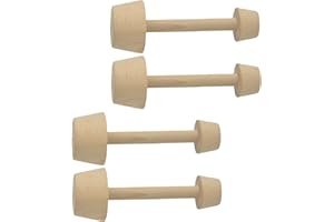 OKUMEYR Wooden Tart Tamper and Egg Tart Cake Mold Set 4pcs Dough Pressing Tool for DIY Pastry Baking