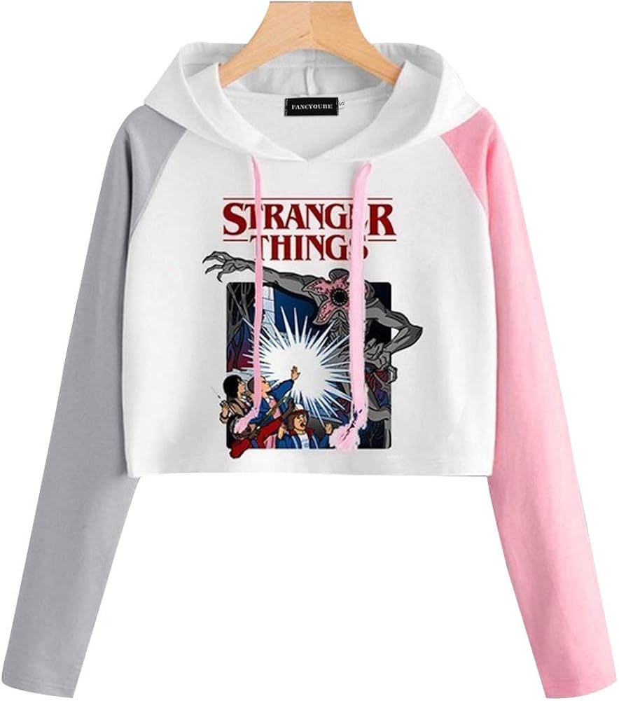 stranger things crop top hoodie