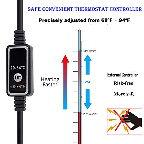 Smart Submersible Aquarium Heater, 200W Mini Fish Tank Heaters with Digital LED Temperature Display& Suction Cup -External Safety Temperature Regulator for 10-50 Gallon Fish/Turtle Tank