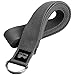 REEHUT Yoga Strap 8ft with Ebook - Durable Polyester Cotton Exercise Straps w/Adjustable D-Ring Buckle for Stretching, General Fitness, Flexibility and Physical Therapy Grey