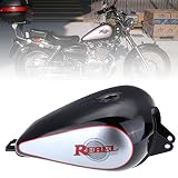 Ambienceo Fuel Gas Tank 3.4 Gallons Motorcycle Custom Stretched Gal For Honda CMX 250 CMX250 Rebel 1985-2014 Black Finish