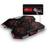TopMate C7 15.6-17.3-Inch Gaming Laptop Cooler Cooling Pad, Five Quite Fans and LCD Touch Screen，2400RPM Strong Wind Alien Style Designed for Gamers and Office