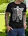 Tstars Skeleton Rib Cage Heart Xray Halloween Easy T-Shirt Large Black