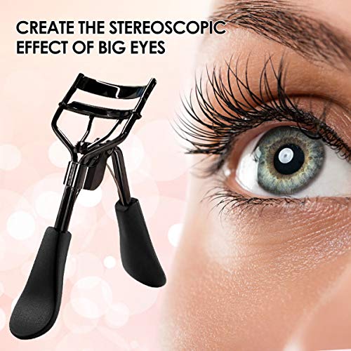 Eyelash Curler,Hizek 3 in 1 Mini Eyelash Curler Kit with Partial Eyelash Curler,Eyelash Extension Tweezers and Silicone Refill Pads,for Eyelashes Curling Natural and Long Lasting - Thumbnail 6