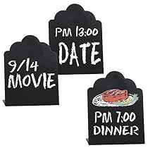Set of 3 Black Decorative Write On Wedding Signs / Mini Erasable Chalkboards / Cafe Specials Boards