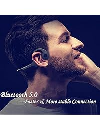 Auriculares de conducción ósea, auriculares abiertos, ligeros, resistentes al sudor, para correr, correr, ciclismo, conducción ósea, auriculares Bluetooth (conducción ósea auriculares Z8, negro)