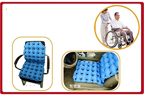 Healthcom Inflatale Wheelchair Mobility Scooter Cushions Seat Cushion Heat Sealed Construction for Durability Back Support for Office Chair,Car,Truck,Plane,Wheelchairs,etc,Blue - Thumbnail 7