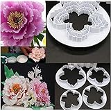 JoyGlobal 4 Piece Set Peony Petals Flower Fondant Cutter Cake Decorating Tool