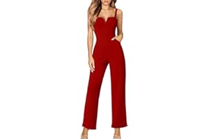 DAAWENXI Women's Casual Tank Top Sleeveless Jumpsuits Dressy Wide Leg Pants Rompers With Pockets