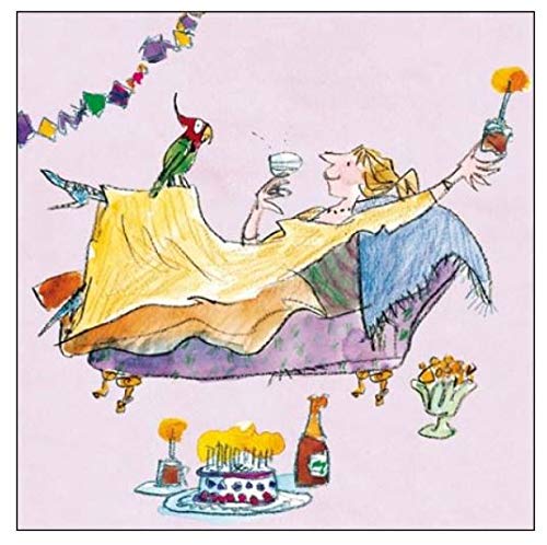 Birthday Card (WDM3745) Celebration - Relaxing Lady - Quentin Blake