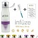 The Real Zeal Infüse Flip-Top BPA Free Water Bottle with Fruit Chamber and Integrated Juicer, White/Purple, 24 oz