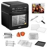 GoWISE USA GW44803 Ultra 12.7-Quart Electric Air Fryer Oven with Rotisserie and Dehydrator + 11 Accessories and 50 Recipes, Black